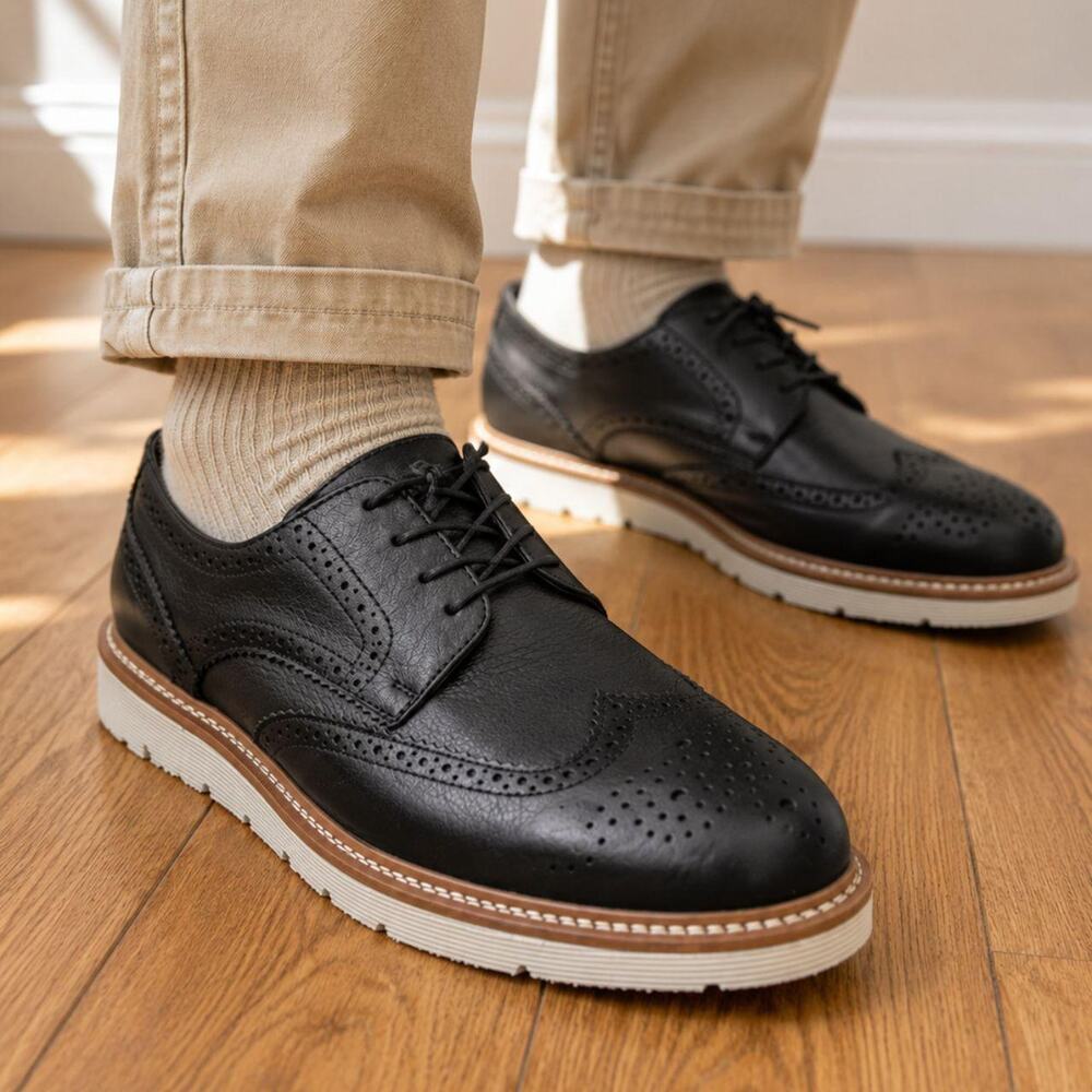 Steve madden black wingtip oxford